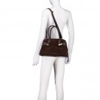 Handtasche Velours Dunkelbraun, Farbe: braun, Marke: Hausfelder Manufaktur, EAN: 4065646026346, Abmessungen in cm: 32x21.5x15.5, Bild 6 von 8