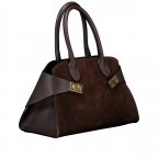 Handtasche Velours Dunkelbraun, Farbe: braun, Marke: Hausfelder Manufaktur, EAN: 4065646026346, Abmessungen in cm: 32x21.5x15.5, Bild 2 von 8