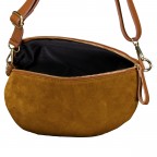 Gürteltasche Velours mit Goldfittings Hellbraun, Farbe: braun, Marke: Hausfelder Manufaktur, EAN: 4065646026421, Abmessungen in cm: 24x14x8, Bild 6 von 6