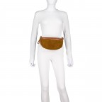 Gürteltasche Velours mit Goldfittings Hellbraun, Farbe: braun, Marke: Hausfelder Manufaktur, EAN: 4065646026421, Abmessungen in cm: 24x14x8, Bild 4 von 6