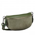 Gürteltasche Velours mit Silberfittings Oliv, Farbe: grün/oliv, Marke: Hausfelder Manufaktur, EAN: 4065646026476, Abmessungen in cm: 24x14x8, Bild 2 von 6