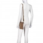 Umhängetasche / Handytasche Velours mit Silberfittings Taupe, Farbe: taupe/khaki, Marke: Hausfelder Manufaktur, EAN: 4065646026537, Abmessungen in cm: 14x21x1.7, Bild 4 von 6