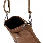 Umhängetasche / Handytasche Velours mit Silberfittings Taupe, Farbe: taupe/khaki, Marke: Hausfelder Manufaktur, EAN: 4065646026537, Abmessungen in cm: 14x21x1.7, Bild 6 von 6