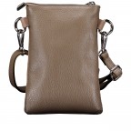 Umhängetasche / Handytasche Velours mit Silberfittings Taupe, Farbe: taupe/khaki, Marke: Hausfelder Manufaktur, EAN: 4065646026537, Abmessungen in cm: 14x21x1.7, Bild 3 von 6