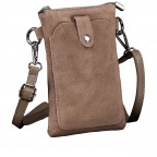 Umhängetasche / Handytasche Velours mit Silberfittings Taupe, Farbe: taupe/khaki, Marke: Hausfelder Manufaktur, EAN: 4065646026537, Abmessungen in cm: 14x21x1.7, Bild 2 von 6