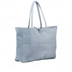 Shopper Velours Hellblau, Farbe: blau/petrol, Marke: Hausfelder Manufaktur, EAN: 4065646026742, Abmessungen in cm: 36x30x12, Bild 2 von 5