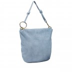 Beuteltasche Velours mit Goldfittings Hellblau, Farbe: blau/petrol, Marke: Hausfelder Manufaktur, EAN: 4065646026834, Abmessungen in cm: 32.5x29x3, Bild 2 von 7