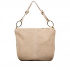 Beuteltasche Velours mit Goldfittings Sand, Farbe: beige, Marke: Hausfelder Manufaktur, EAN: 4065646026841, Abmessungen in cm: 32.5x29x3, Bild 3 von 7