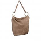 Beuteltasche Velours mit Goldfittings Taupe, Farbe: taupe/khaki, Marke: Hausfelder Manufaktur, EAN: 4065646026858, Abmessungen in cm: 32.5x29x3, Bild 2 von 7