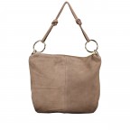 Beuteltasche Velours mit Goldfittings Taupe, Farbe: taupe/khaki, Marke: Hausfelder Manufaktur, EAN: 4065646026858, Abmessungen in cm: 32.5x29x3, Bild 3 von 7