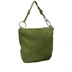 Beuteltasche Velours mit Goldfittings Oliv, Farbe: grün/oliv, Marke: Hausfelder Manufaktur, EAN: 4065646026865, Abmessungen in cm: 32.5x29x3, Bild 2 von 7