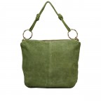 Beuteltasche Velours mit Goldfittings Oliv, Farbe: grün/oliv, Marke: Hausfelder Manufaktur, EAN: 4065646026865, Abmessungen in cm: 32.5x29x3, Bild 3 von 7