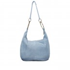 Beuteltasche Velours mit Goldfittings Hellblau, Farbe: blau/petrol, Marke: Hausfelder Manufaktur, EAN: 4065646026896, Abmessungen in cm: 46x35.5x6, Bild 3 von 6