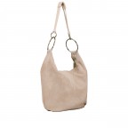 Beuteltasche Velours mit Goldfittings Sand, Farbe: beige, Marke: Hausfelder Manufaktur, EAN: 4065646026902, Abmessungen in cm: 46x35.5x6, Bild 2 von 6