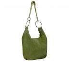 Beuteltasche Velours mit Goldfittings Oliv, Farbe: grün/oliv, Marke: Hausfelder Manufaktur, EAN: 4065646026926, Abmessungen in cm: 46x35.5x6, Bild 2 von 6