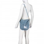 Beuteltasche Elefante Hellblau, Farbe: blau/petrol, Marke: Hausfelder Manufaktur, EAN: 4065646027039, Abmessungen in cm: 32.5x29x3, Bild 5 von 7