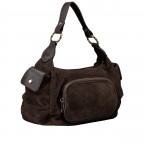 Beuteltasche Velours mit Goldfittings Dunkelbraun, Farbe: braun, Marke: Hausfelder Manufaktur, EAN: 4065646027107, Abmessungen in cm: 28.5x20.5x12.5, Bild 2 von 8