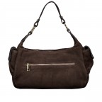 Beuteltasche Velours mit Goldfittings Dunkelbraun, Farbe: braun, Marke: Hausfelder Manufaktur, EAN: 4065646027107, Abmessungen in cm: 28.5x20.5x12.5, Bild 3 von 8