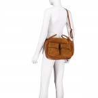 Beuteltasche Velours Cognac, Farbe: cognac, Marke: Hausfelder Manufaktur, EAN: 4065646027138, Abmessungen in cm: 31x25.5x12.5, Bild 6 von 7