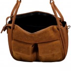 Beuteltasche Velours Cognac, Farbe: cognac, Marke: Hausfelder Manufaktur, EAN: 4065646027138, Abmessungen in cm: 31x25.5x12.5, Bild 7 von 7
