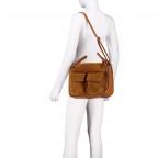 Beuteltasche Velours Cognac, Farbe: cognac, Marke: Hausfelder Manufaktur, EAN: 4065646027138, Abmessungen in cm: 31x25.5x12.5, Bild 5 von 7