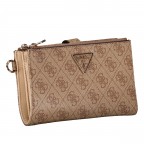Geldbörse / Handytasche Laurel II 4G-Logo mit Griffschlaufe Latte, Farbe: braun, Marke: Guess, EAN: 0190231977834, Abmessungen in cm: 18.5x11x2.5, Bild 2 von 5