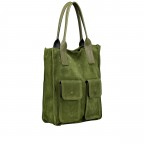 Shopper Velours Oliv, Farbe: grün/oliv, Marke: Hausfelder Manufaktur, EAN: 4065646027206, Abmessungen in cm: 32x39x11, Bild 2 von 7