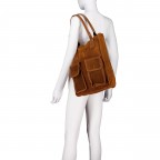 Shopper Velours Cognac, Farbe: cognac, Marke: Hausfelder Manufaktur, EAN: 4065646027220, Abmessungen in cm: 32x39x11, Bild 4 von 7