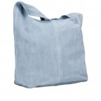 Beuteltasche Velours Hellblau, Farbe: blau/petrol, Marke: Hausfelder Manufaktur, EAN: 4065646027299, Abmessungen in cm: 32.5x32x17, Bild 2 von 5