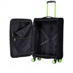 Koffer T27 erweiterbar Größe 68 cm Black Neon Green, Farbe: schwarz, Marke: Franky, EAN: 4251885988679, Abmessungen in cm: 42x68x25, Bild 8 von 8