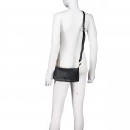 Umhängetasche Kroko Black, Farbe: schwarz, Marke: Hausfelder Manufaktur, EAN: 4065646025899, Abmessungen in cm: 23.5x14x5.3, Bild 7 von 8