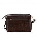 Umhängetasche Kroko Dark Brown, Farbe: braun, Marke: Hausfelder Manufaktur, EAN: 4065646025929, Abmessungen in cm: 22.5x17x8.8, Bild 3 von 8