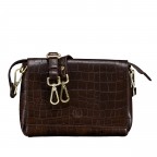 Umhängetasche Kroko Dark Brown, Farbe: braun, Marke: Hausfelder Manufaktur, EAN: 4065646025929, Abmessungen in cm: 22.5x17x8.8, Bild 1 von 8