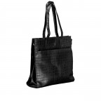Shopper Kroko mit Laptopfach 15 Zoll Black, Farbe: schwarz, Marke: Hausfelder Manufaktur, EAN: 4065646025936, Abmessungen in cm: 40.5x35x12, Bild 2 von 7