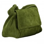 Umhängetasche Velours Oliv, Farbe: grün/oliv, Marke: Hausfelder Manufaktur, EAN: 4065646027596, Abmessungen in cm: 26x20.5x12.5, Bild 2 von 8