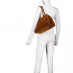 Tasche Velours Hellbraun, Farbe: braun, Marke: Hausfelder Manufaktur, EAN: 4065646027831, Abmessungen in cm: 32x22x17.5, Bild 4 von 7