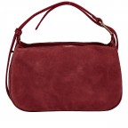 Umhängetasche Velours Weinrot, Farbe: rot/weinrot, Marke: Hausfelder Manufaktur, EAN: 4065646027954, Abmessungen in cm: 28x17x9.5, Bild 3 von 7