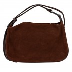 Umhängetasche Velours Dunkelbraun, Farbe: braun, Marke: Hausfelder Manufaktur, EAN: 4065646027961, Abmessungen in cm: 28x17x9.5, Bild 3 von 7