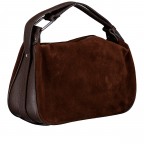 Umhängetasche Velours Dunkelbraun, Farbe: braun, Marke: Hausfelder Manufaktur, EAN: 4065646027961, Abmessungen in cm: 28x17x9.5, Bild 2 von 7