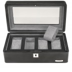 Uhrenkasten Tempora 804020 für vier Uhren Schwarz, Farbe: schwarz, Marke: Windrose, EAN: 4031604015424, Abmessungen in cm: 26.5x9.5x14.5, Bild 4 von 6