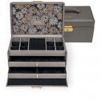 Schmuckkasten Fleur Venice Emma mit drei Etagen Grau Schwarz, Farbe: grau, Marke: Windrose, EAN: 4031604015547, Abmessungen in cm: 22x14x11.5, Bild 1 von 6