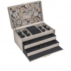 Schmuckkasten Fleur Venice Emma mit drei Etagen Grau Schwarz, Farbe: grau, Marke: Windrose, EAN: 4031604015547, Abmessungen in cm: 22x14x11.5, Bild 4 von 6