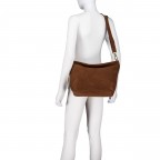 Beuteltasche Ebony Hobo Suede Wood, Farbe: braun, Marke: Abro, EAN: 4067278891774, Abmessungen in cm: 39x26x16, Bild 7 von 8