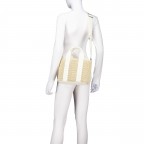 Handtasche Becky Tote Mini Straw Open White, Farbe: beige, Marke: HUGO, EAN: 4063548823230, Abmessungen in cm: 23.5x19x9.5, Bild 6 von 7