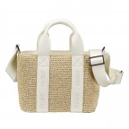 Handtasche Becky Tote Mini Straw Open White, Farbe: beige, Marke: HUGO, EAN: 4063548823230, Abmessungen in cm: 23.5x19x9.5, Bild 1 von 7