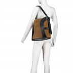 Beuteltasche Deborah L Suede Oat Beige, Farbe: cognac, Marke: AIGNER, EAN: 4055539681370, Abmessungen in cm: 34.8x32.2x19.3, Bild 3 von 4