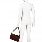 Umhängetasche Velours Dunkelbraun, Farbe: braun, Marke: Hausfelder Manufaktur, EAN: 4065646028616, Abmessungen in cm: 27x17x11, Bild 4 von 7