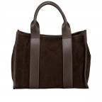 Handtasche Velours Dunkelbraun, Farbe: braun, Marke: Hausfelder Manufaktur, EAN: 4065646028630, Abmessungen in cm: 32x24.5x15, Bild 3 von 8