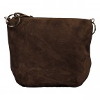 Beuteltasche Velours mit Goldfittings Dunkelbraun, Farbe: braun, Marke: Hausfelder Manufaktur, EAN: 4065646028685, Abmessungen in cm: 32.5x29x3, Bild 3 von 7