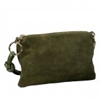 Umhängetasche Velours mit Goldfittings Oliv, Farbe: grün/oliv, Marke: Hausfelder Manufaktur, EAN: 4065646028821, Abmessungen in cm: 25x15x1, Bild 2 von 8